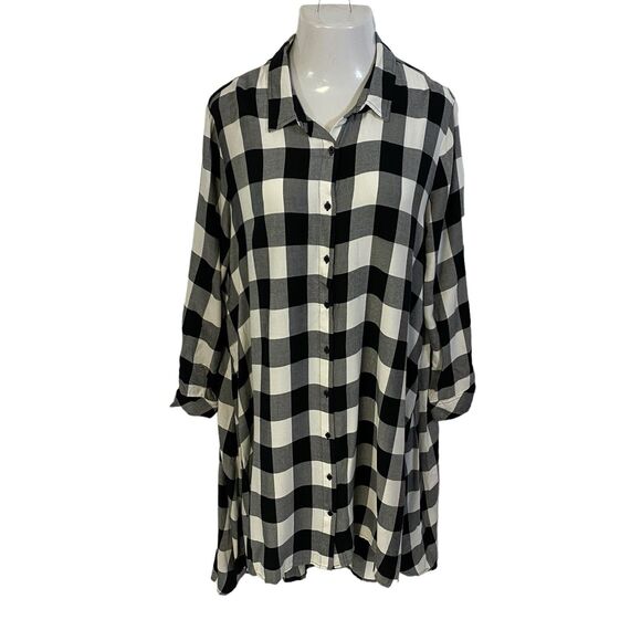 Time And Tru Dress Womens XXL (20) Buffalo Check Work Office Church Date Picnic - Picture 6 of 10